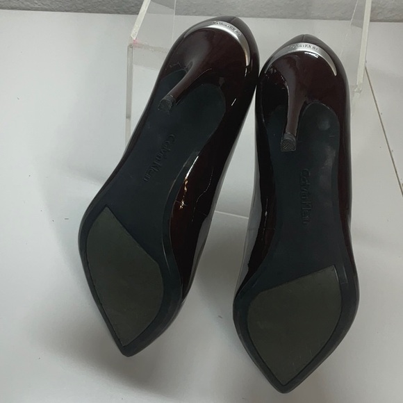 Calvin Klein Gayle Patent Leather Stiletto Heels Oxblood Red Size 9 - Picture 6 of 6